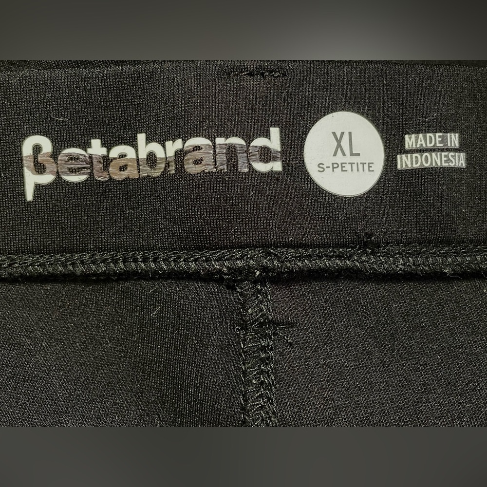 Betabrand black yoga pants dress pants pull-on straight legs stretching - Picture 3 of 4